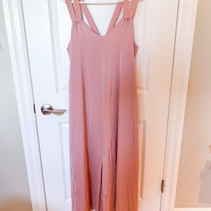 Never worn Banana Republic blush rose maxi dress w/ double straps and front slit